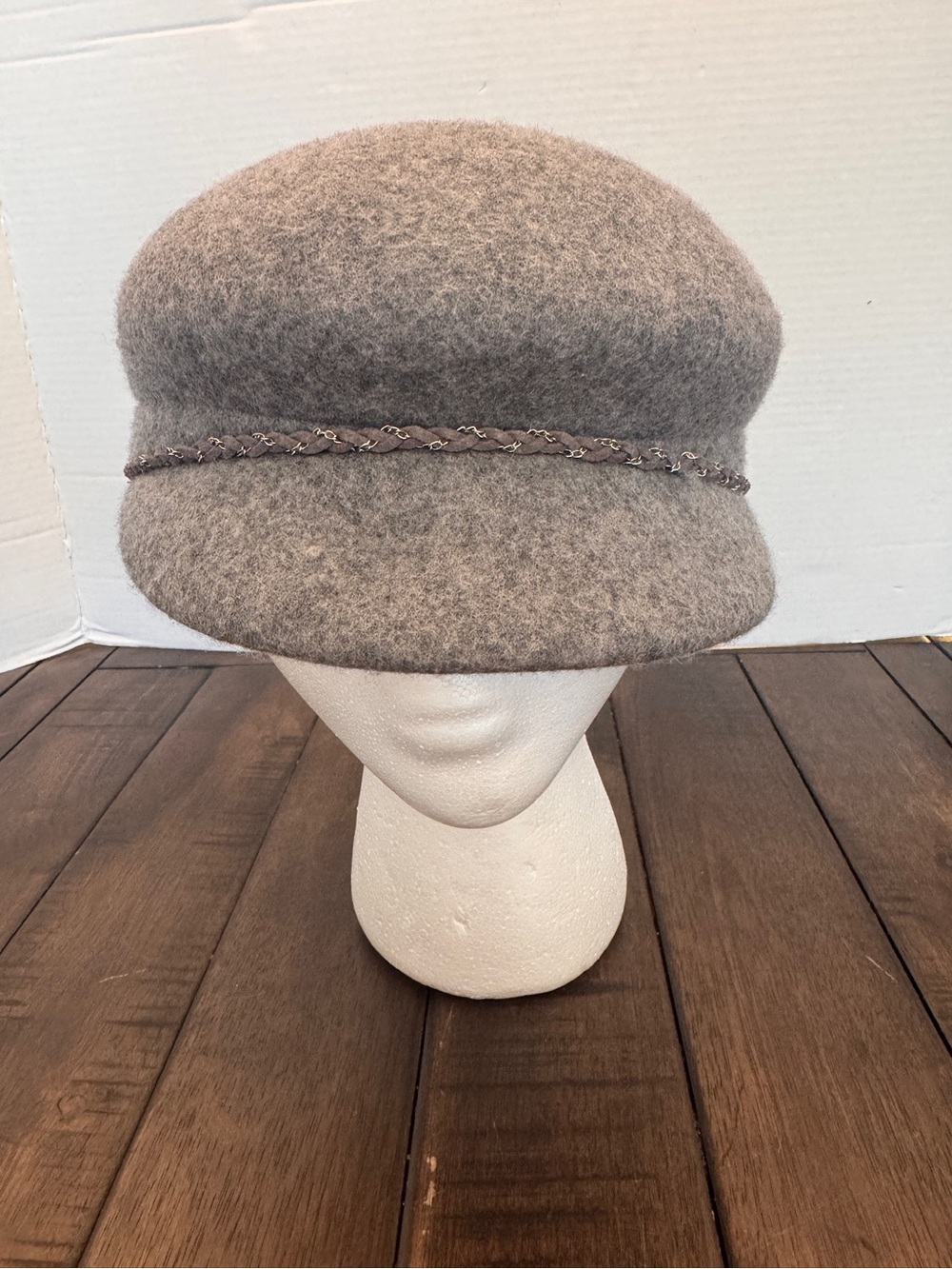 Nine West Y2K Gray Tweed Newsboy Cap Women’s Baker Boy Hat 90s Vintage Style